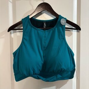 Torrid Teal Ribbed Racerback Bikini Top